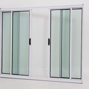 Janela de Vidro e Alumínio Branco com 4 folhas - Linha Modular